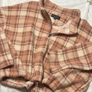 Plaid Fleece Quarter-Zip Pullover